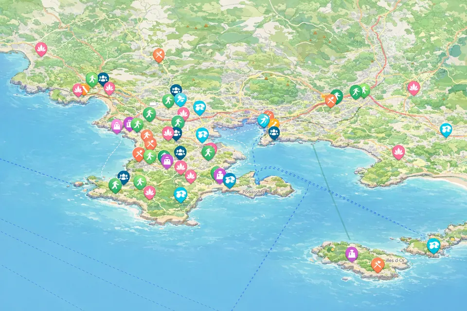 Carte des partenaires du Pass'Varois sur la côte varoise