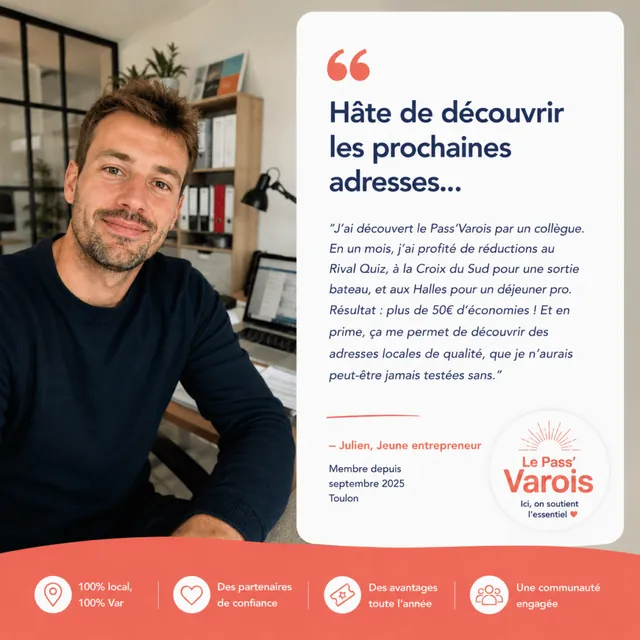 Témoignage de Julien, jeune entrepreneur, membre depuis septembre 2025 : hâte de découvrir les prochaines adresses